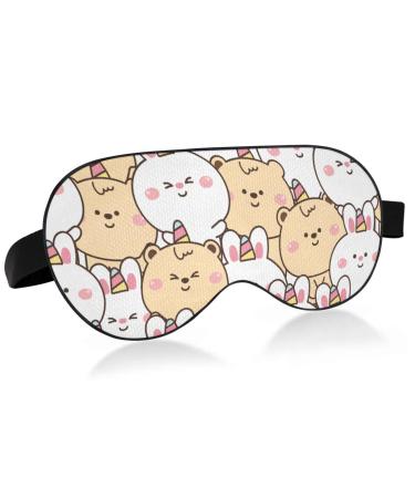 Haskirky Light Blocking Eye Mask Breathable and Adjustable Adult Men and Women Travel on Business Trips Yoga Meditation Light Smooth Comfortable Eye Mask Office Deep Sleep Goodies Cute Rabbit and B