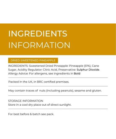 Hides Fine Foods - Dried Sweetened Diced Pineapple 1kg - Suitable for Vegetarians - GMO Free - Baking - Granola - Breakfast - Snacking - Desserts - Curries - Buy Online on SooperMarket.com