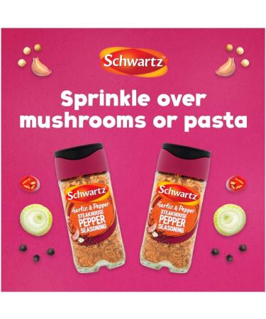 Schwartz Garlic & Pepper Steakhouse Pepper Seasoning 58g - Enhance Flavor and Aroma - Buy Online on SooperMarket.com