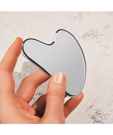 SUS304 Stainless Steel Gua Sha Facial Tool | Heart Shape Scraping Massage for Face Eye & Neck | Smooth SPA Therapy - Buy Online on SooperMarket.com