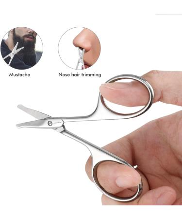 Jarvistar Premium Rounded Bent Nasal Scissors - Stainless Steel Facial & Nail Scissors for Men - 9.5 cm Ear & Hair Scissors - Bartscher Quality - Buy Online on SooperMarket.com