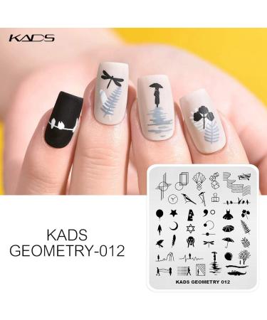 KADS 5pcs Nail Stamp Plates Set - Unique Irregular Geometry Patterns for Nails Art Stamping - Buy Online on SooperMarket.com