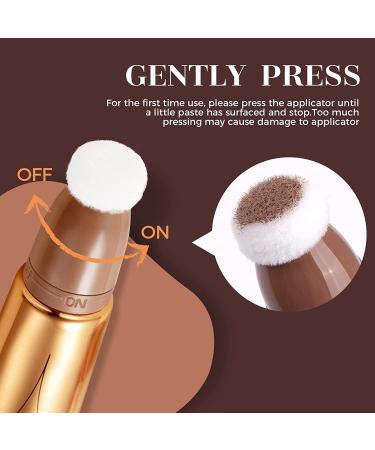 Gireatick Liquid Beauty Wand Set: Matte Cheek Blusher, Contour Highlighter, Bronzer Stick with Cushion Applicator - Long Lasting, Natural Shimmer, Silky Cream Makeup - Buy Online on SooperMarket.com