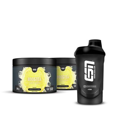 ESN Boostea + Free Shaker Infused Ice Tea Lemon 2 x 200 g booster with caffeine L-theanine and green tea extract vegan tested quality-Made in Germany Infused Ice Tea Lemon 200 G (2 Series Pack)
