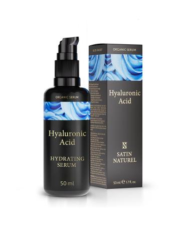 Hyaluron serum high -dose 50ml - hyaluronic acid serum face - vegan - facial care men and women - anti -aging hyaluronic acid faciality with bio aloe vera - made in germany - satin natureel