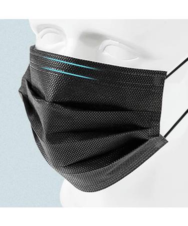 100pcs Black Disposable Face Masks - 3 Layers PLY, Hyegiir, Comfortable Elastic Earloops, Sterile & Breathable for Daily Protection, Air Pollution & Dust-Proof - Buy Online on SooperMarket.com