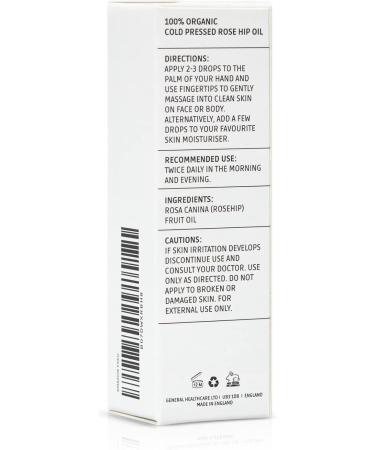 DermaVitamins 100% Organic Cold-Pressed Rose Hip Oil (10ml) - Pure and Natural Skincare Solution - Buy Online on SooperMarket.com