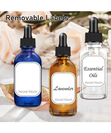 Bumobum 1 oz Clear Glass Eye Dropper Bottles for Essential Oils - 3 Pack with Labels and Funnel - Tincture Bottle 30 ml - Measured Dropper Included - Buy Online on SooperMarket.com