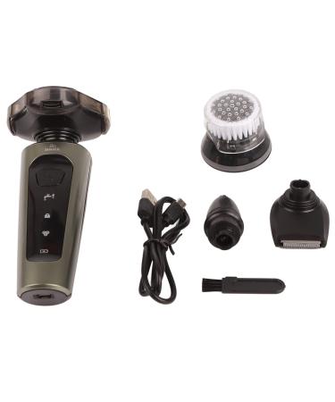 Multifunctional 4 in 1 Electric Shaver Including Face Cleaner Hair Clipper Vibrissa Clipper Cleaning Brush Easy Cleaning Washable Shaver USB Charging Men Shaver for Home Salon Barber