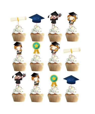 2023 Graduation Cupcake Toppers Class of 2023 Cake Picks Graduation Party Decorations 12PCS 2 2023 graduation cupcake toppers Style 2