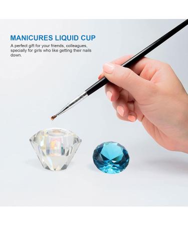 FRCOLOR 1Pc nail art crystal cup dappen dish with lid diamond dappen dish monomer cups for acrylic nails crystal nail cup Crystal Dappen Dish cups glass manicure White crystal small plate 5.5x5.5cm Blue - Buy Online on SooperMarket.com