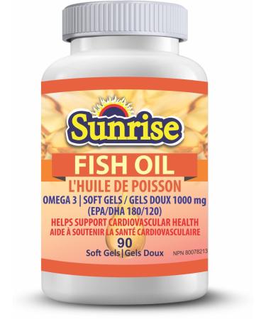 Sunrise Apothecary - FISH OIL Daily Supplement Rich in Omega 3 Fatty Acids Total Wellness Support for Men and Women 1000 mg per Soft Gel Capsule 90 Omega 3 Fish Oil Capsules per Bottle