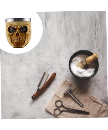 Skull Foam Bowl Stainless Steel Shaving Bowl Foaming Soap Bowl Men's Facial Cleansing Skull Beard Soap Foam Bowl Facial Hair Beard Brush Mug Skull - Buy Online on SooperMarket.com