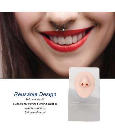 3-Part Silicone Nose Model for Piercing Practice | Soft 3D Display with Acrylic Stand - Buy Online on SooperMarket.com