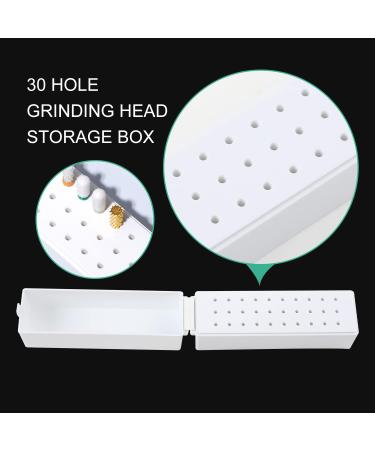 30 Holes Nail Drill Holder Nail Grinding Head Storage Box Nail Cutter Bit Holder Nail Cutter Bit Storage Box for Nail Cutter Attachment Bit Dustproof - Buy Online on SooperMarket.com