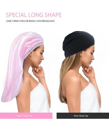 Auban Large Satin Bonnet Sleep Cap - 2 Pcs Set for Black Women - Elastic Band, No Fading - Ideal for Braids - Buy Online on SooperMarket.com