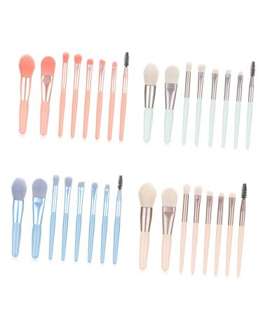 Gogogmee 8pcs Powder Brush Eyeshadow Makeup Brushes Makeup Brush for Woman Cosmetic Face Brushes Wooden Blue
