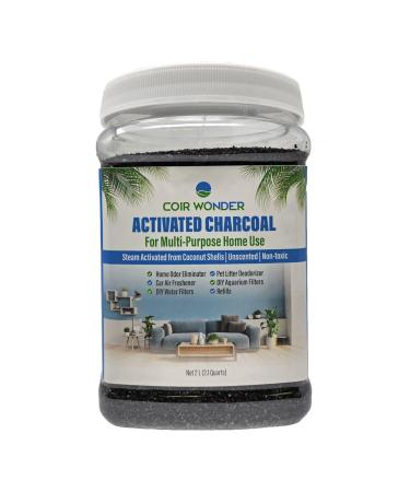Activated Charcoal Carbon 2.2 Lb (1 Kg) From Coconut Shell - Litter Box Odor Eliminator Deodorizer - Odor Absorber for Room Car Air Freshener Purifier Water Aquarium Filter Refill