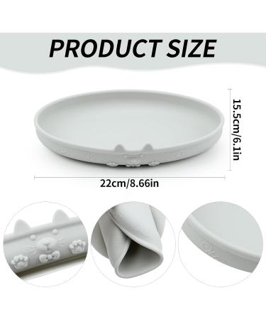 Cat Bowl Silicone Cat Feeding Bowl Cat Water Bowl Eco Friendly Cat Food Bowl Cat Milk Dish Pet Feeding Bowl Flat Bowls for Kittens and Small Animals Wide Cat Food Water Dish (Grey) - Buy Online on SooperMarket.com