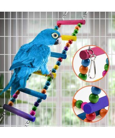 Bojafa Bird Toys For Budgie Parrot Toy - 10 Pack Hanging Budgies Play Stand Perch For Cage Natural Wooden Birds Swing Ladder Large Cockatiel Toy Accessories For African Grey Parrots Conure Parakeet - Buy Online on SooperMarket.com