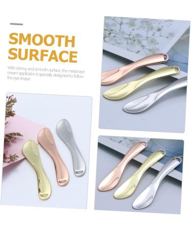 BELLIFFY 5pcs Cosmetic Beauty Spoon Face Cream Applicator Makeup Spatulas Small Eye Cream Zinc Alloy Golden 6.5X1.3X0.3CM Golden - Buy Online on SooperMarket.com