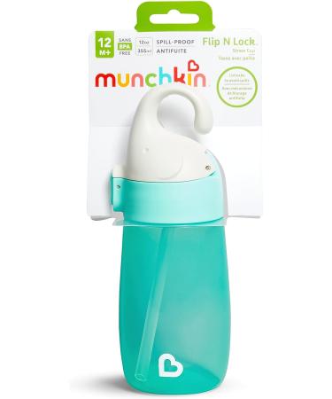 Munchkin Flip n Lock Elephant Toddler Straw Cup 12oz - Mint | 1 Pack - Buy Online on SooperMarket.com
