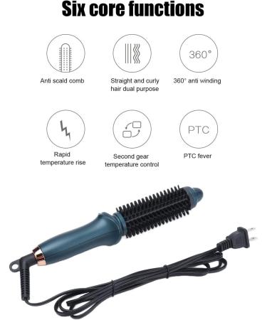 Buy 2-in-1 Curling Iron & Brush - Portable Electric Hair Styler for All Hairstyles - Constant Temperature - Green - Buy Online on SooperMarket.com