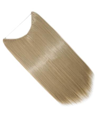 Silk-Co Hair Extensions - 50cm Ash Blond Smooth Synthetic Hair with Invisible Cord & Rubber Band Sealing Extensions for Women - Buy Online on SooperMarket.com
