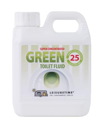 LeisureTime Green 2in1 Fluid+Rinse 25 Dose - Septic Tank Treatment Safe Toilet Waste+Rinse for Camping Toilet/Portable Toilet - Formaldehyde Free Caravan Accessories/Campervan Accessories UK Green 2 in 1 Fluid & Rinse