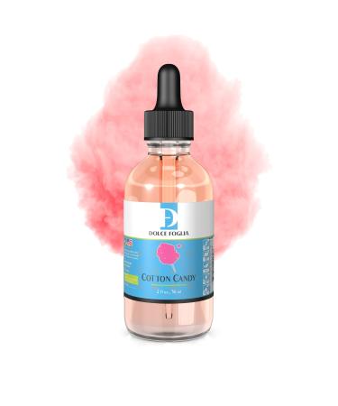 Cotton Candy Flavor Concentrate for Food  2 Oz. Water-Based Cotton Candy Flavoring for Beverages, Pastries, Gummies, & Jams in Glass Bottle  Confection & Candy Flavoring Oils by Dolce Foglia Cotton Candy 2 Oz.