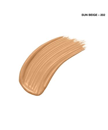 Rimmel London Stay Matte Full Coverage Foundation 202 Sun Beige - 1 fl oz | Oil-Control & Matte Finish - Buy Online on SooperMarket.com