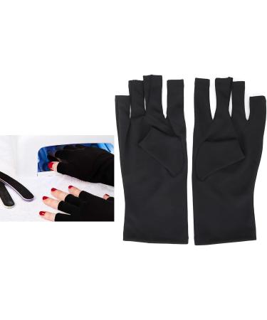 U V Gloves 1 Pair Nail Art Skin Care Fingerless Gloves Protect Hands from Outdoor Sun U V Light Harm(Black) - Buy Online on SooperMarket.com