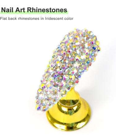 1440PCS 2MM Flat Back Crystal AB Rhinestones for Nail Art - Professional Nail Gems for Face, Teeth, DIY Crafts - Buy Online on SooperMarket.com