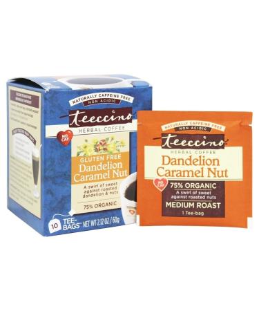 Buy Teeccino Dandelion Caramel Nut Herbal Tea - Caffeine Free 10 Bags (60g) - Buy Online on SooperMarket.com