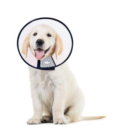 Pet Cone Collar Adjustable Protective Collar Lightweight Plastic Elizabethan Collar for Large Dogs (43.5-50CM)
