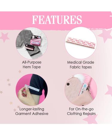 Hollywood Fashion Secrets Temporary Hem Tape | 18 Fabric-Friendly Adhesive Strips - Buy Online on SooperMarket.com