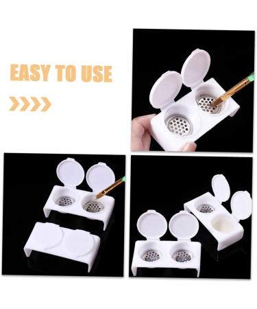 minkissy Nail Art Brush Cup Nail Art Tool Painting Tool Nail Tools Soaking Bowl for Acrylic Nails Dappen Dish with Lid With Cover Wash Pen Bracket Pen Wash Cup Stainless Steel - Buy Online on SooperMarket.com