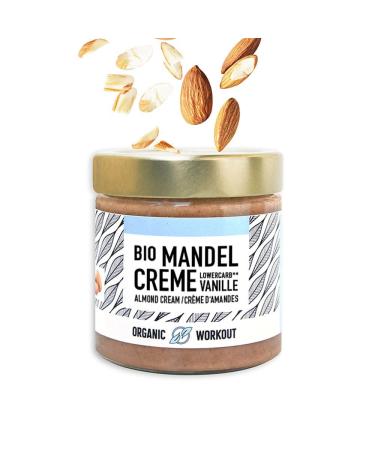 Bio-almond with whey protein and fine vanilla-Lower-Carb sugar-free without added sugar with erythritus organic almond cream organic workout (almond + vanilla 190 g) almond + vanilla 190 g (1 Pack)