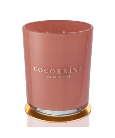 Cocorr na Candle fragrance candle in a glass - Lotus jasmine burning time up to 46 hours with 2 wicks natural soy candle Christmas gift candle 420g Lotus Jasmin 420g