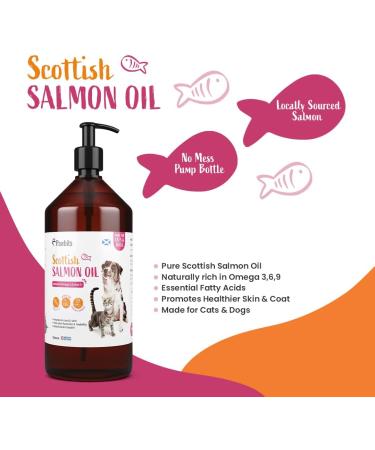 Pawbits 1 Litre Scottish Salmon Oil For Cats & Dogs - Natural Omega 3+6+9 Healthy Coat & Immune System Fish Oil 1 l (Pack of 1) - Buy Online on SooperMarket.com