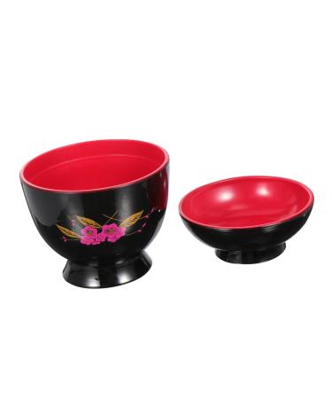 1 pc Home Food Rice Salad Ceramic Practical Household Restaurant Plastic Ramen Thread 9.6X9.4CM Black