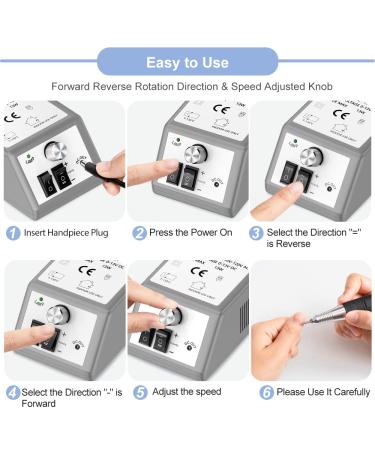 Alls Nail Cutter - Professional 30 000 RPM Electric Nail File & Efile Buffer for Acrylic Nails | Complete Manicure Grinding Tool Set (Gray) - Buy Online on SooperMarket.com
