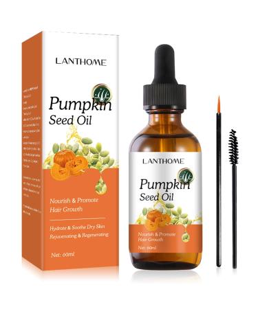 Organic Castor Oil Hair Growth Oil Eyelash Growth Serum Castor Oil Organic Cold Pressed to Strengthen Nourish Hair Follicles for Hair Growth Eyebrows Eyelashes (Pumpkin Seed Oil)