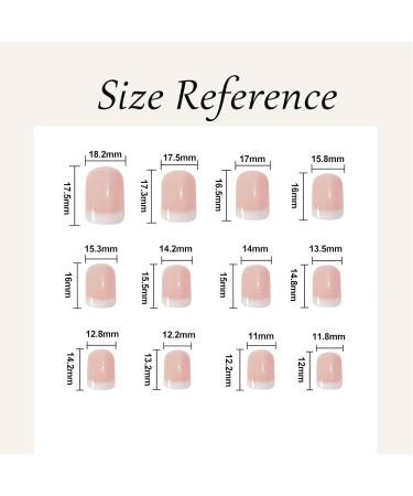24 Pcs French False Nails Short Square Press on Nails Full Cover False Nails Nude Reusable Semi-Transparent Nails for Women and Girls Nail Art Accessories - Buy Online on SooperMarket.com