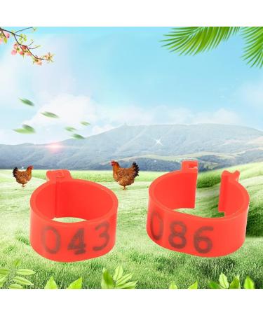 100pcs 16mm Clip on Chicken Leg Bands Number 001-100 Numbered Leg Bands for Chickens Ducks Hens Poultry Leg Bands for Dove Chicks Hen Parrot Birds Identification(Red) - Buy Online on SooperMarket.com