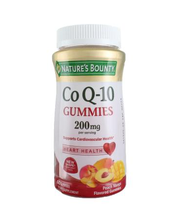 Nature's Bounty Co Q-10 Gummies Peach Mango Flavored 200 mg 60 Gummies