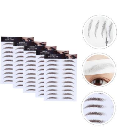PLAFOPE 5pcs Eyebrow Stickers Brow Shaper Sticker Makeup Stickers Artificial Eyebrow 6d Cosmetic Make up 21x15cm Brown - Buy Online on SooperMarket.com