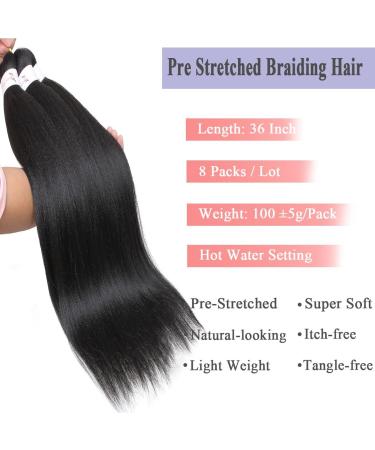 Leeven 8 Packs Pre Stretched Braiding Hair Extension 36 Inch Ombre EZ Braids Crochet Hair for Box Braids Pre Stretched Braiding Hair Extensions /1B27613# 36 Inch (Pack of 8) 1B/27/613# - Buy Online on SooperMarket.com