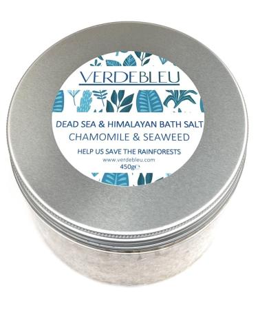 Verdbleu - 100% natural bathing salt - Himalaya salt from Punjab Pakistan Totes Sea salt chamomile algae.We donate 5% of the profit to save rainforests.450g