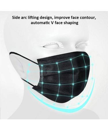 Buy 100 Pack Made in USA Black Disposable Face Masks - 3 Layer Medical Masks for Adults | Home Office Outdoor & School - Buy Online on SooperMarket.com